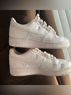 Nike All-White Leather Low-Top Sneakers